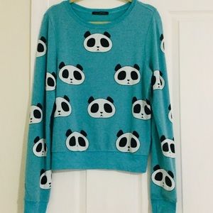 NWT Wildfox Panda Party Baggy Beach Jumper